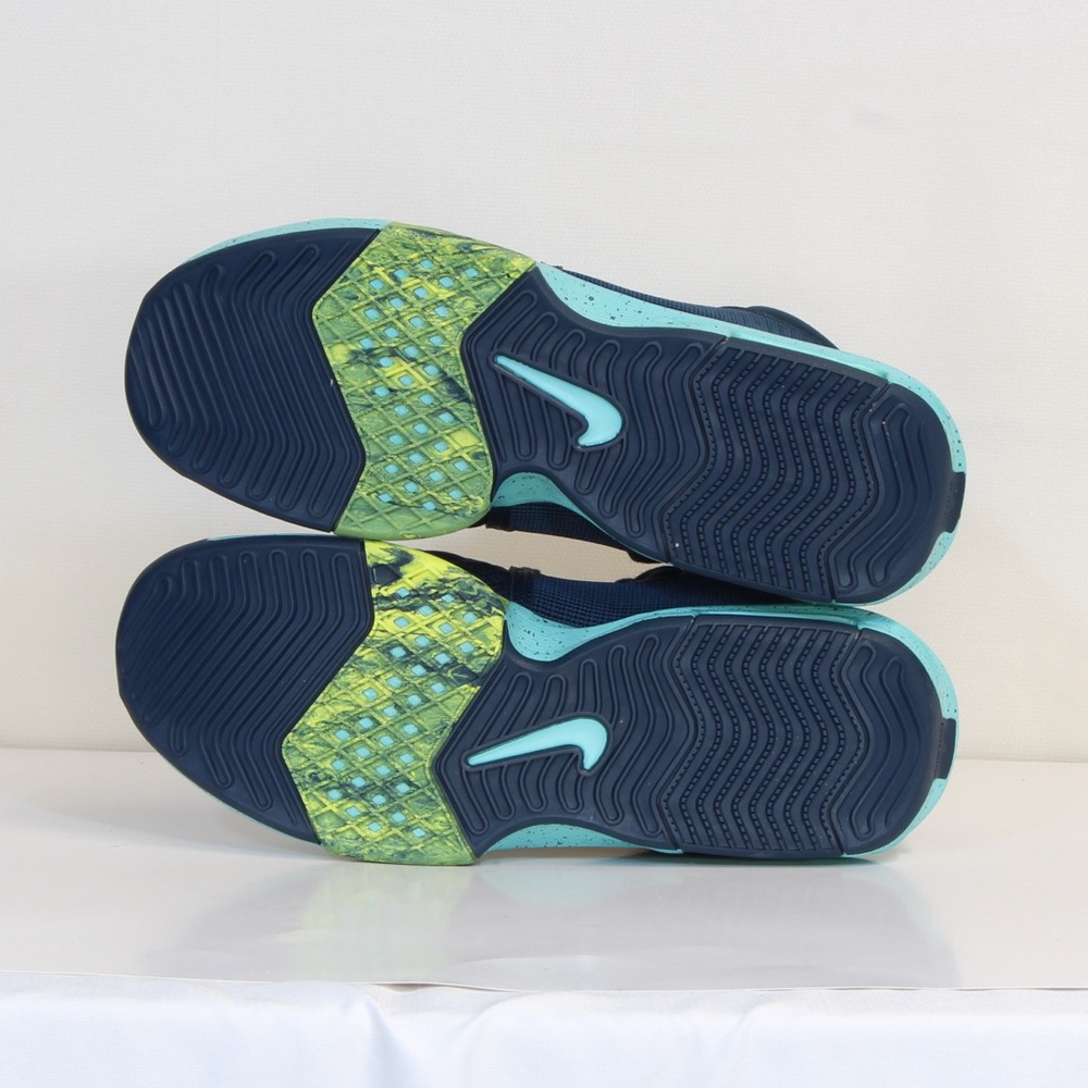 Nke Lebron Witness 8 Navy Cyber Green Frost Basketball Shoe NWT - Picture 9 of 10